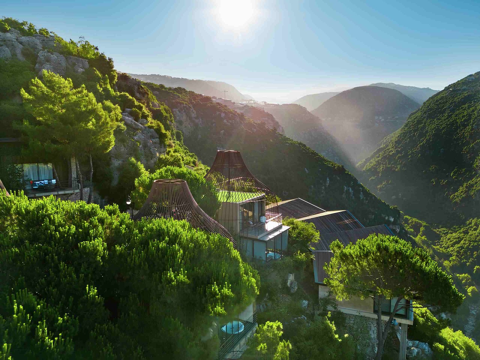 Eagle nest villa at scappa resort that is a duplex with two terraces and moutain view, outdoor or indoor jacuzzi surrounded by nature