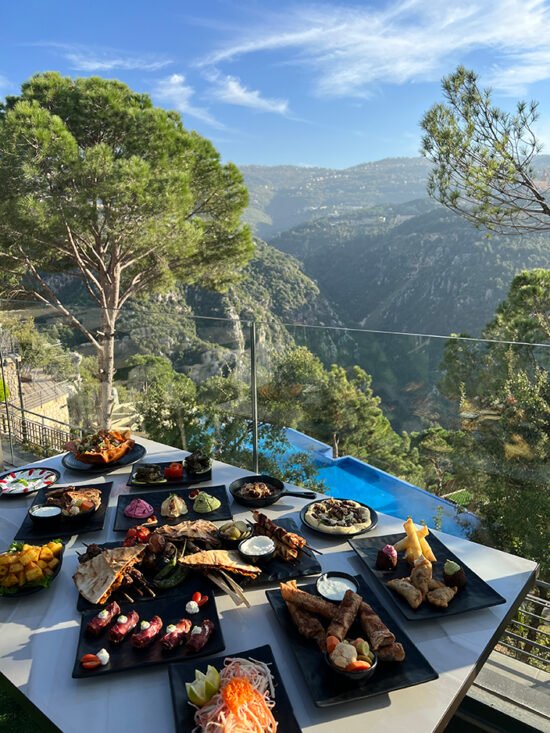 Scappa resort food in restaurant terrace surrounded by nature and great view