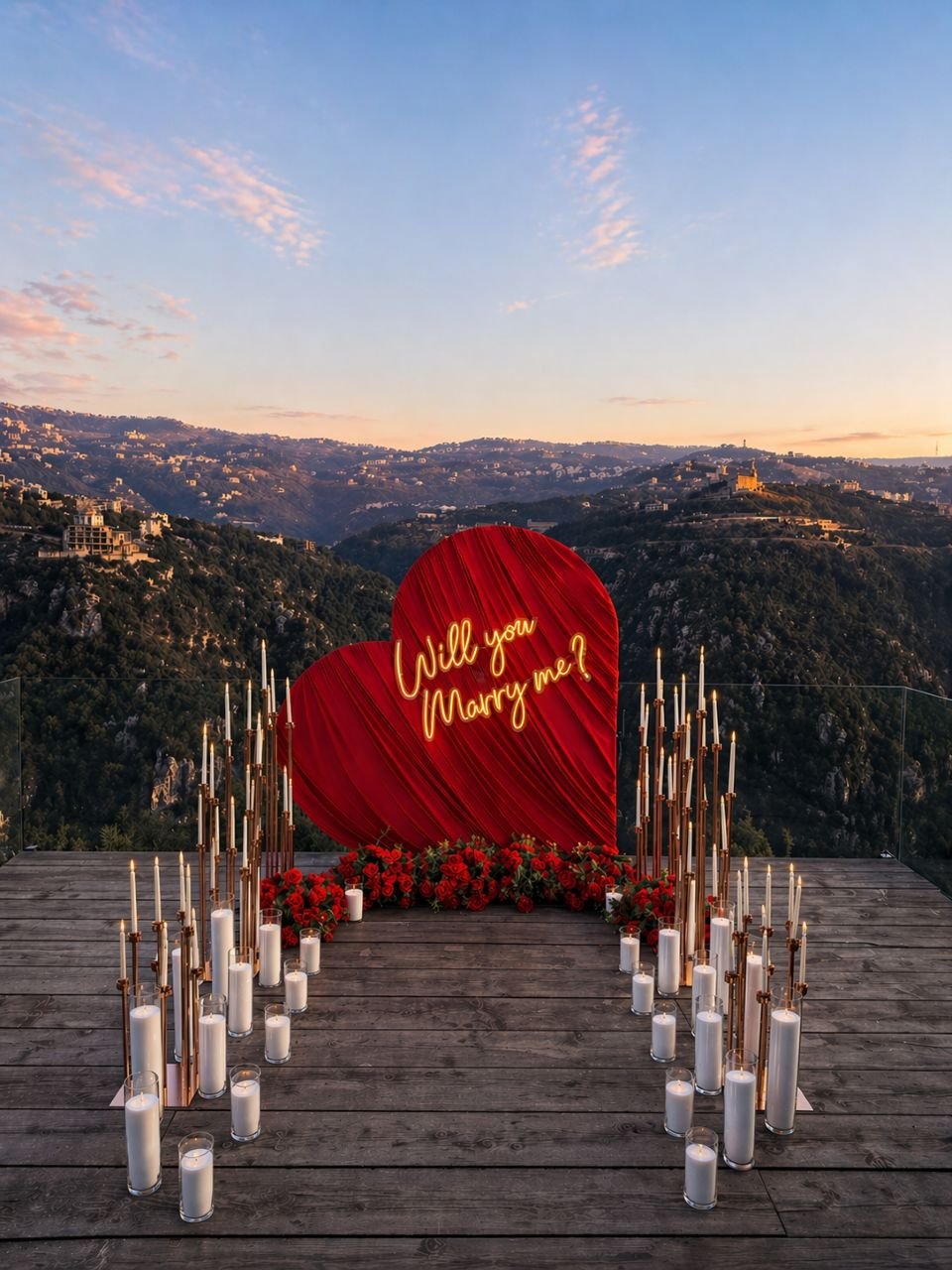 Velvet Heart with all Candles