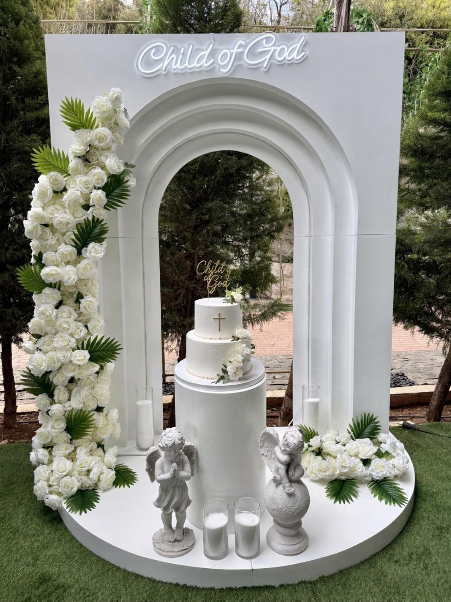 Arch with White Flowers