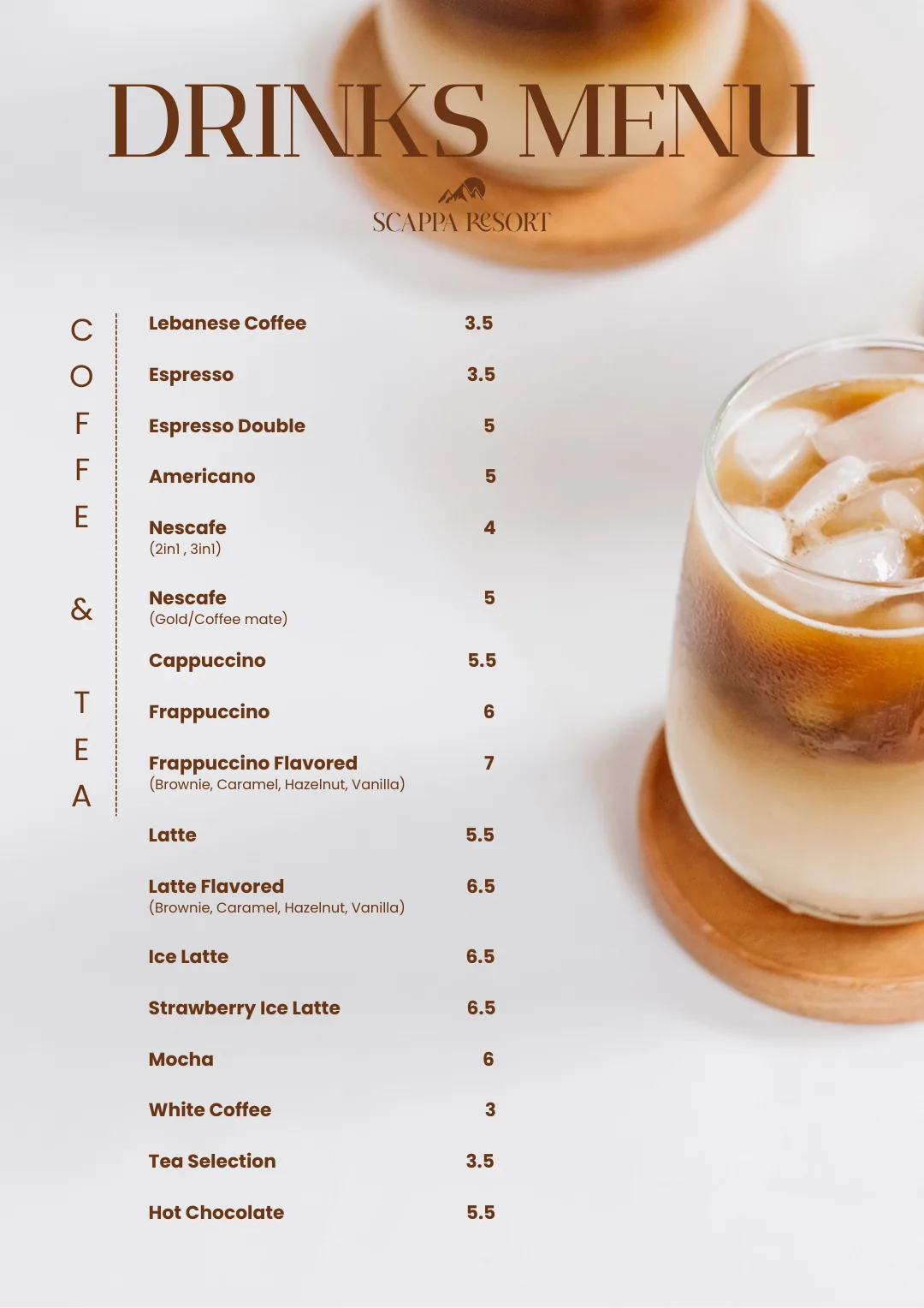 scappa drinks menu 1