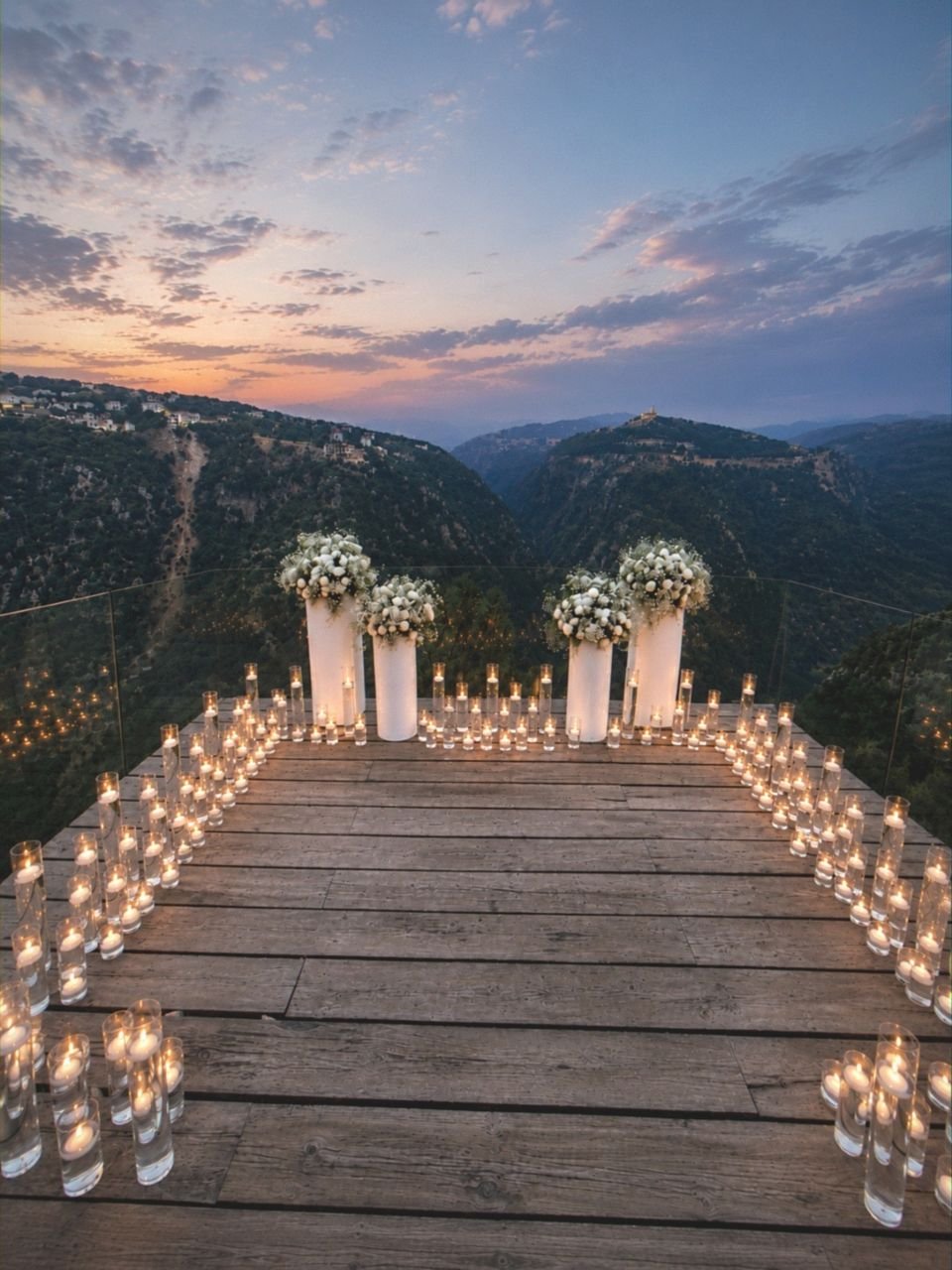 White Flowers floating candles Proposal
