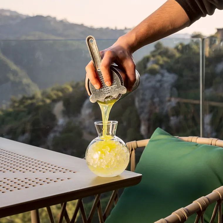 A cocktail at sunset at Scappa Resort