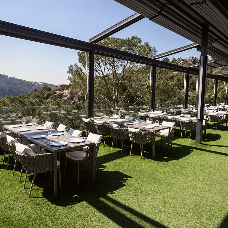 Restaurant terrace under the pergola